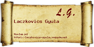 Laczkovics Gyula névjegykártya